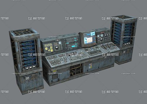 简模 控制电脑 控制台 开关 科幻 计算机 控制模块 机房 服务器 数据